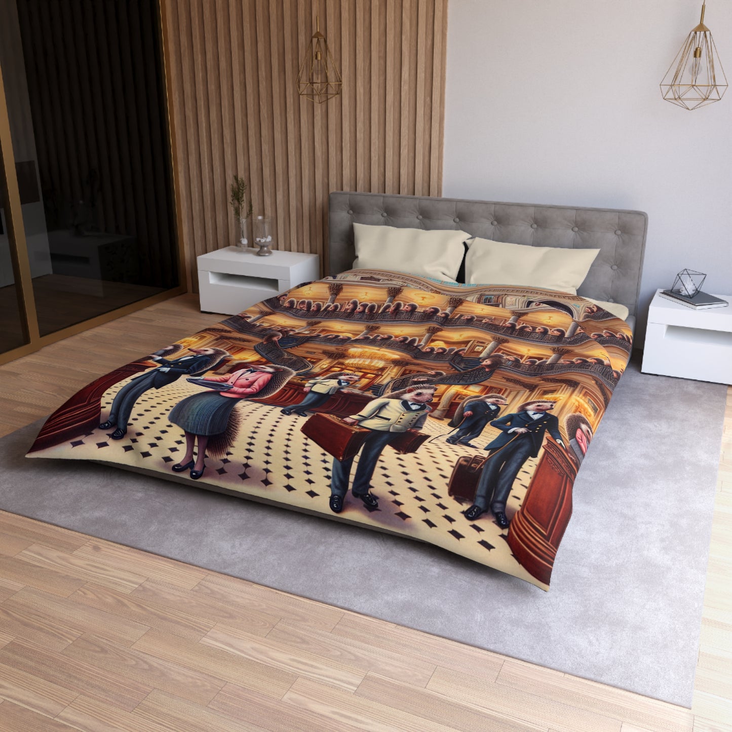 Hedgehog Hotel Microfiber Duvet Cover