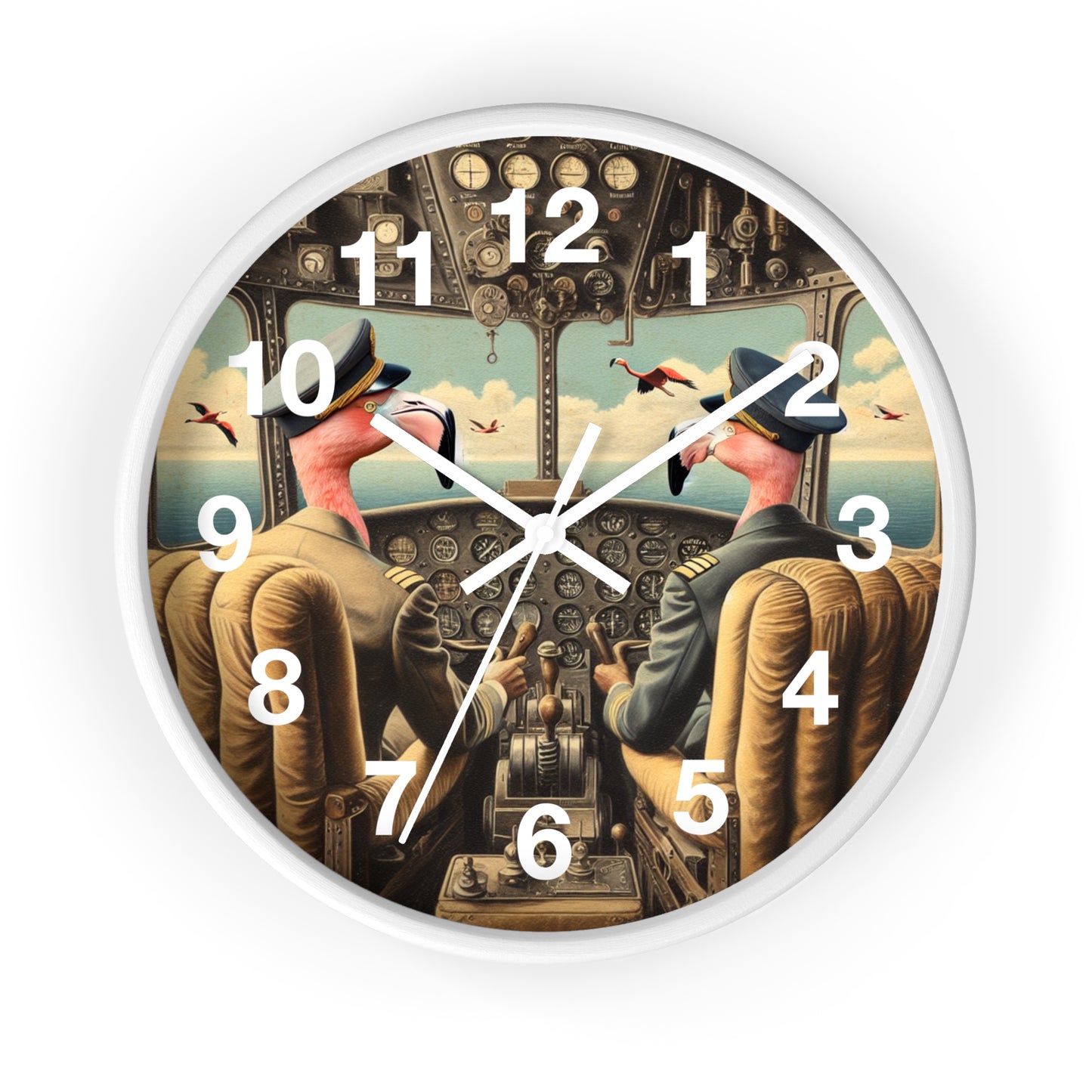 Flamingo Flight Deck Wall Clock