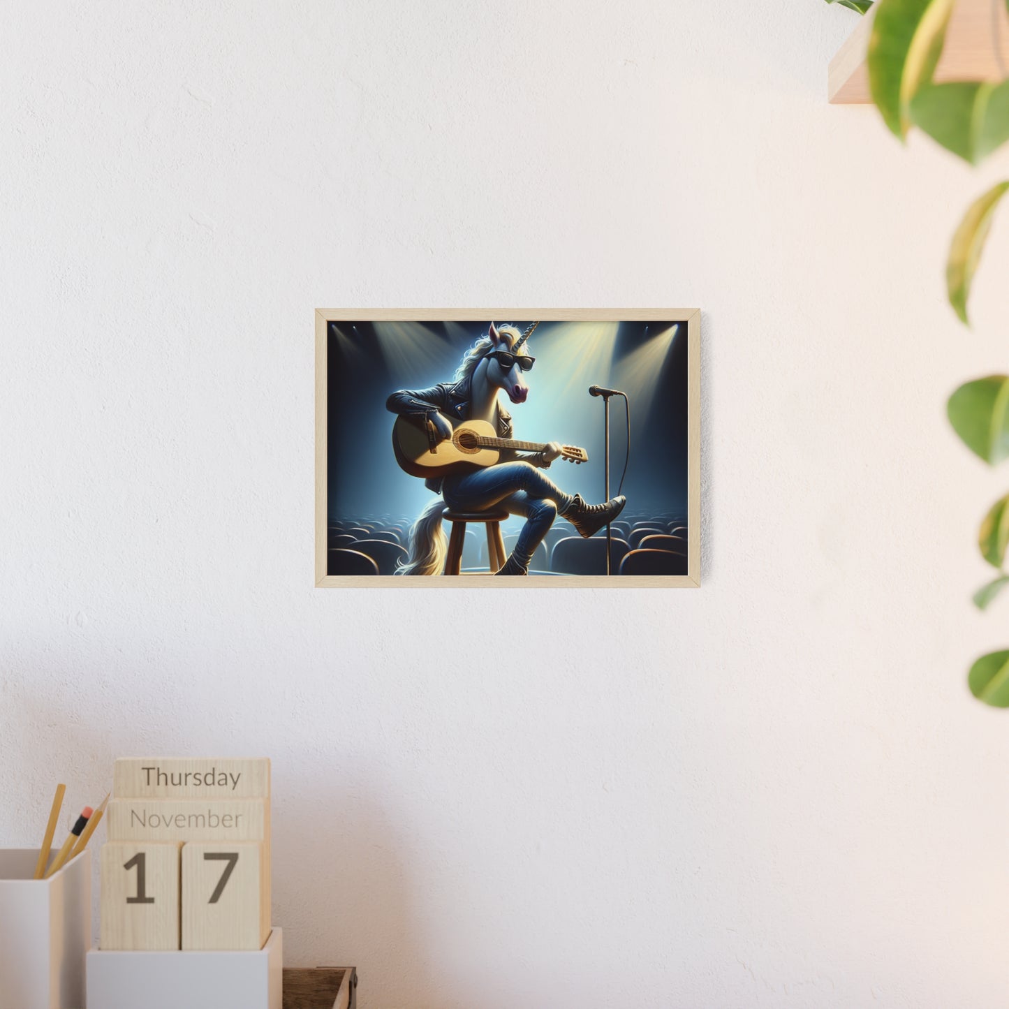 Framed Unicorn Unplugged Poster