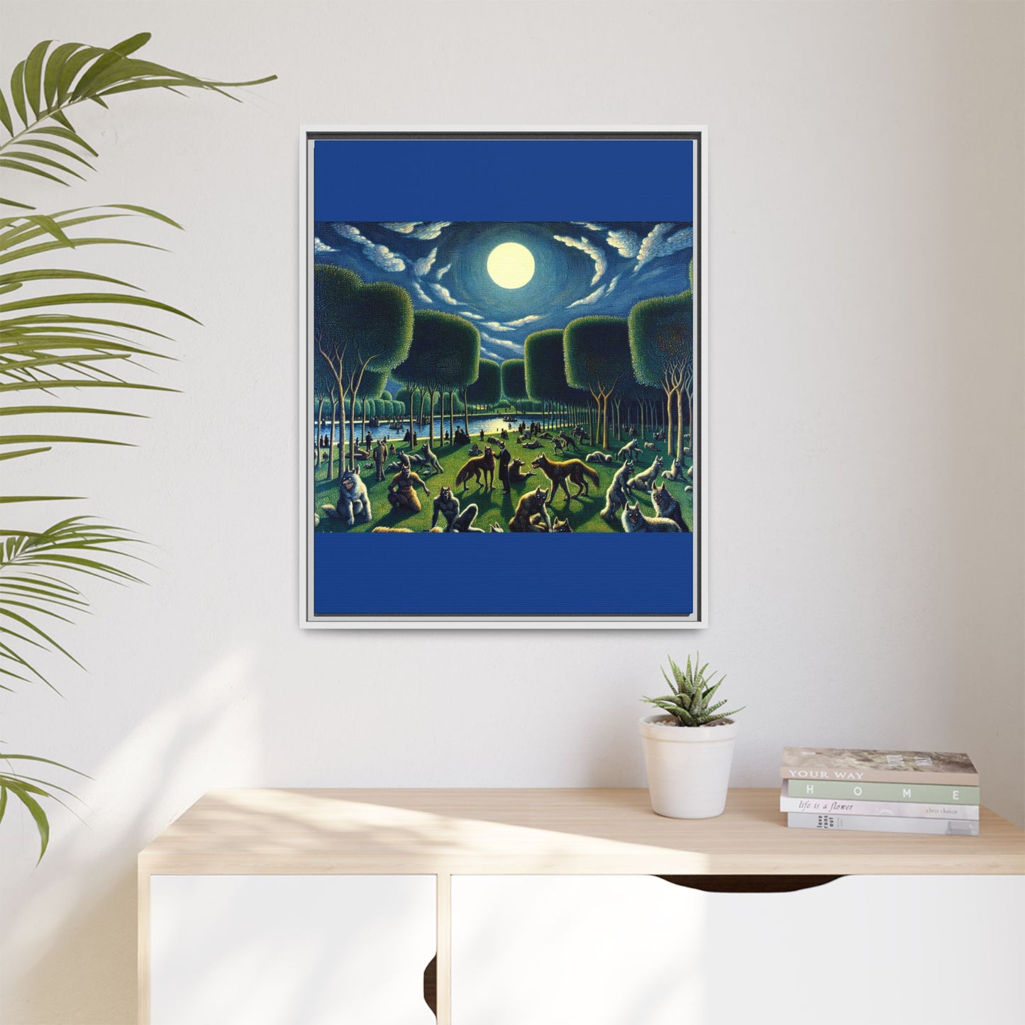 Werewolves at the Waterfront Canvas, Framed (Multi-color)