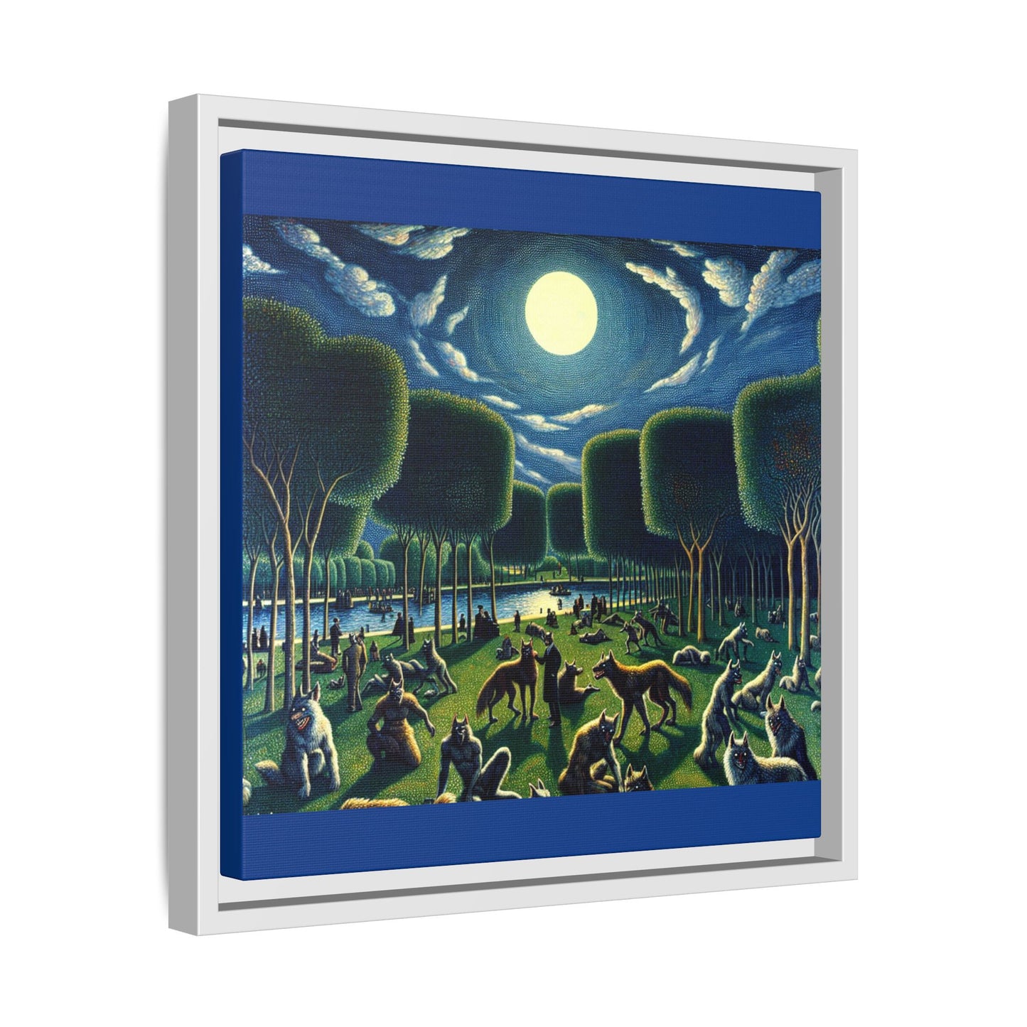 Werewolves at the Waterfront Canvas, Framed (Multi-color)