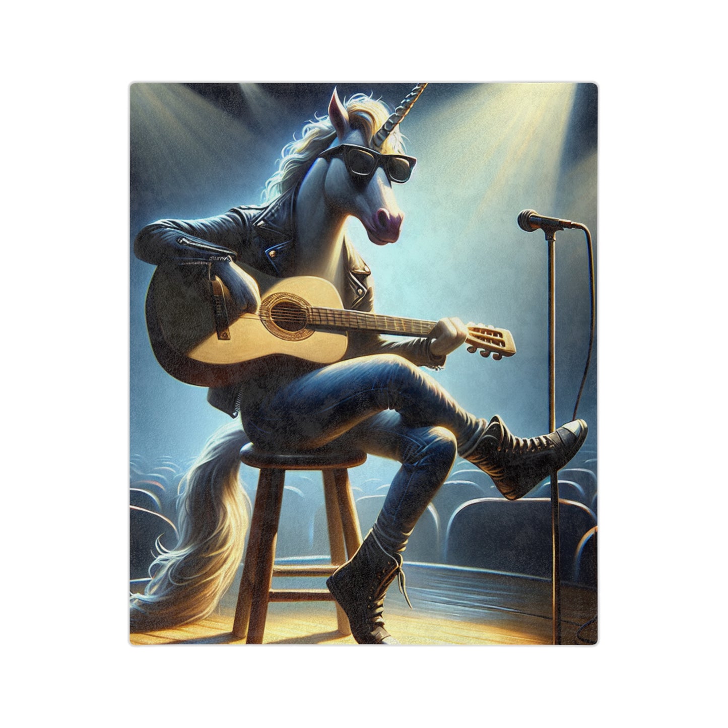 Unicorn Unplugged Velveteen Microfiber Blanket