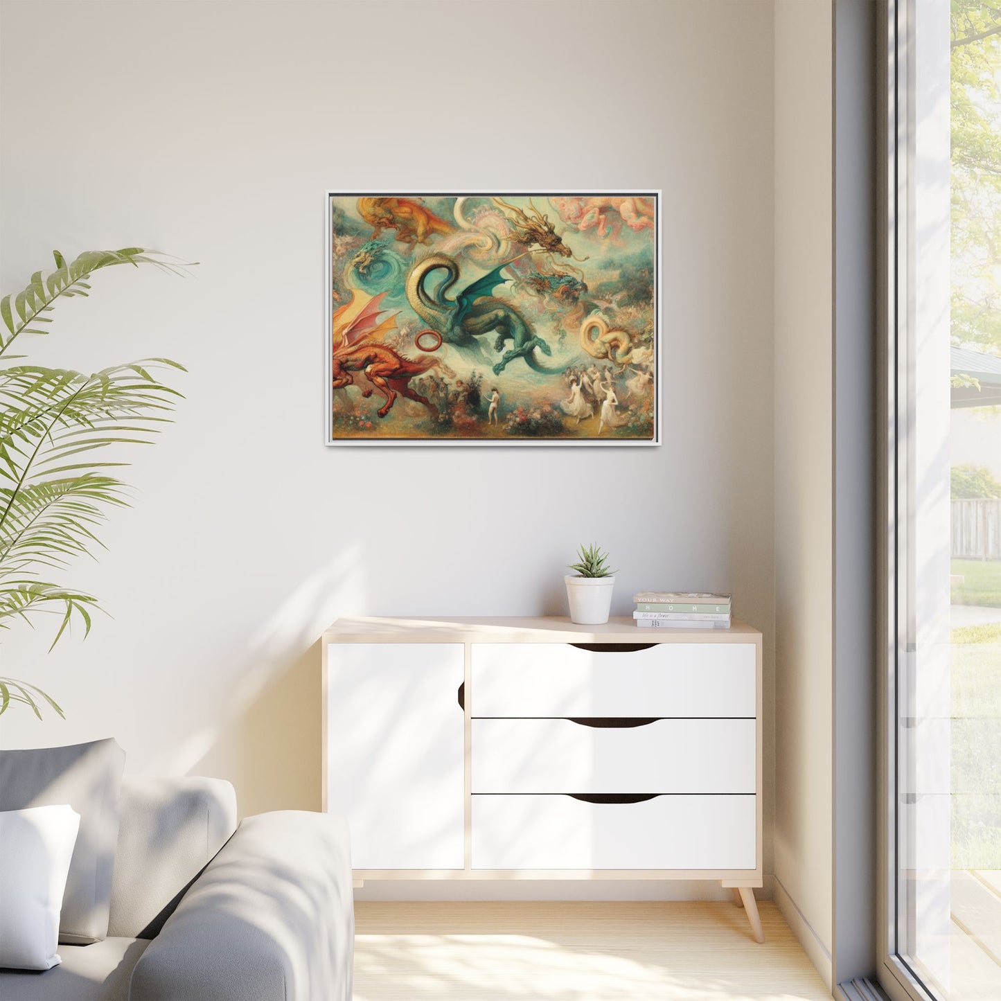 Degas Dreams of Dragons Canvas, Framed (Multi-color)