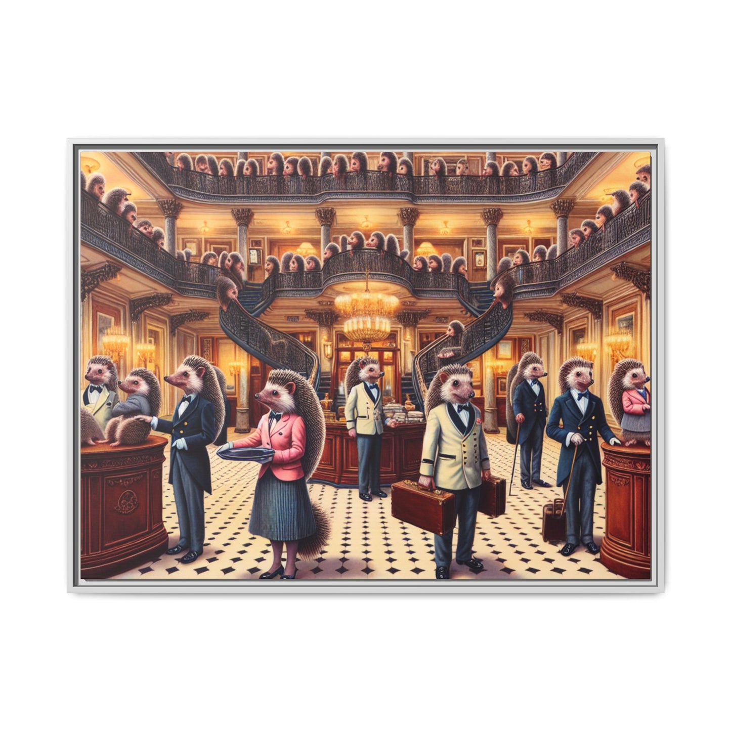 Hedgehog Hotel Canvas, Framed (Multi-color)