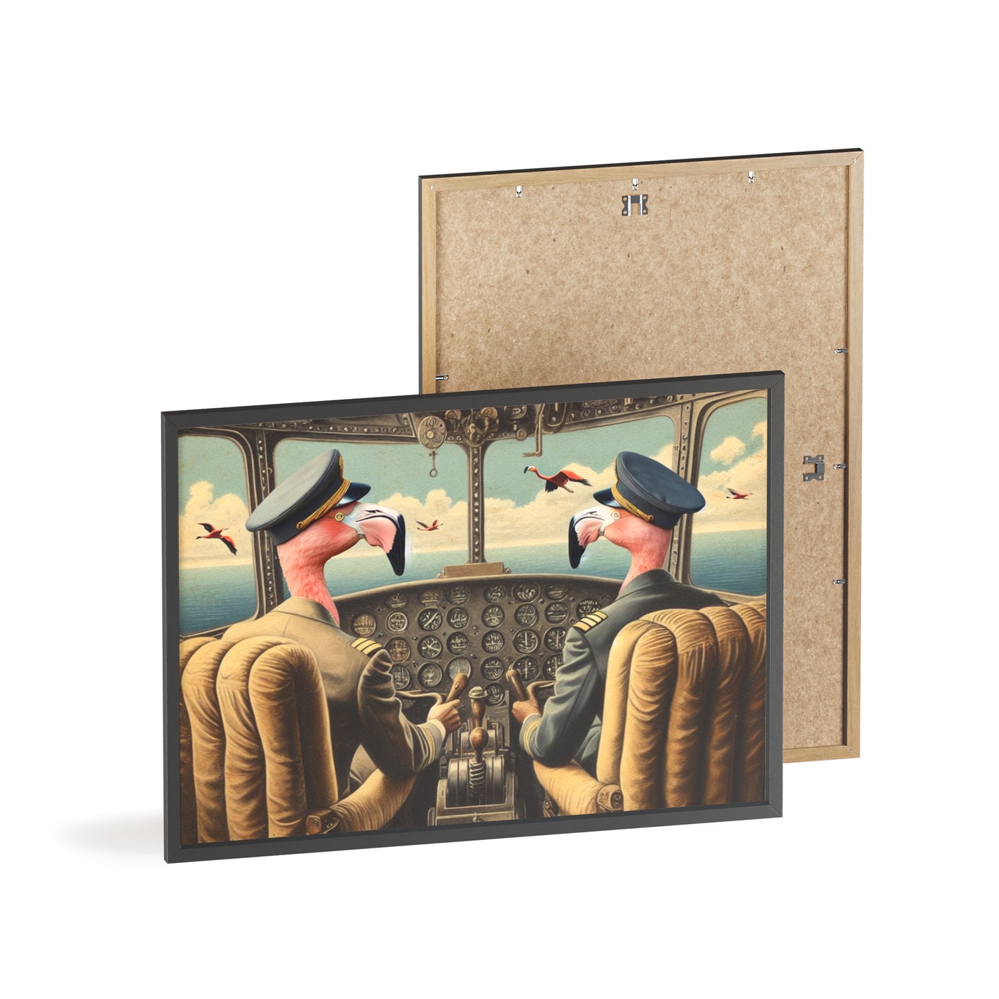 Framed Flamingo Flight Deck Poster