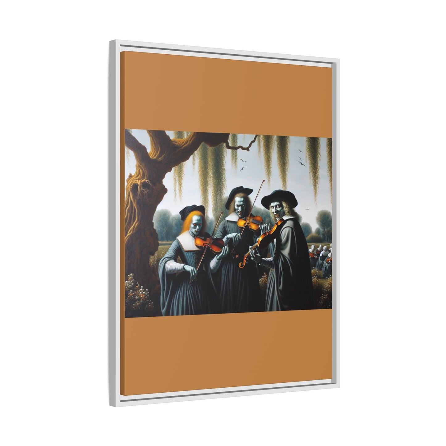 Vermeer's Vampire Violinists Canvas, Framed (Multi-color)
