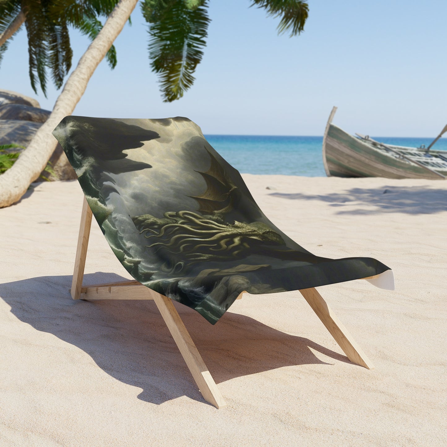 Cthulhu in the Storm Beach Towel