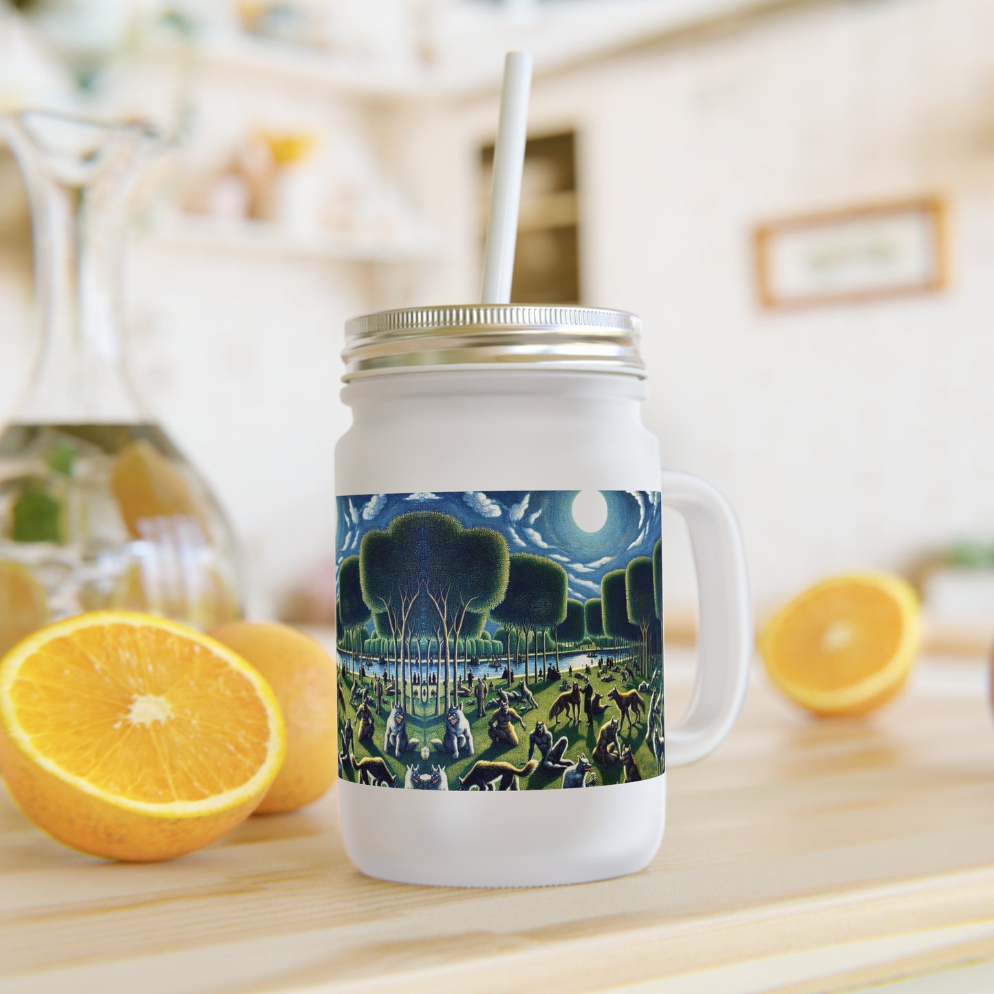 Werewolves at the Waterfront Mason Jar Tumbler