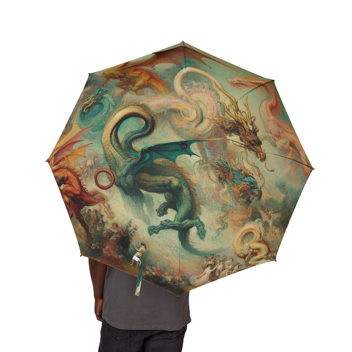 Degas Dreams of Dragons Semi-Automatic Foldable Umbrella