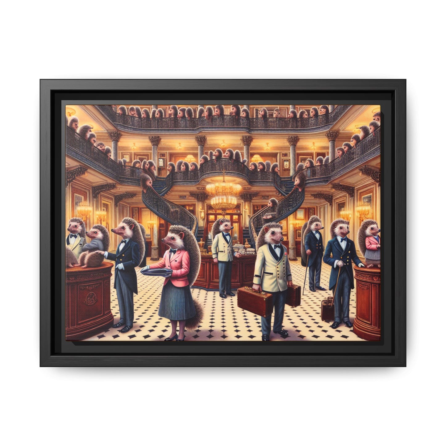 Hedgehog Hotel Canvas, Framed (Multi-color)
