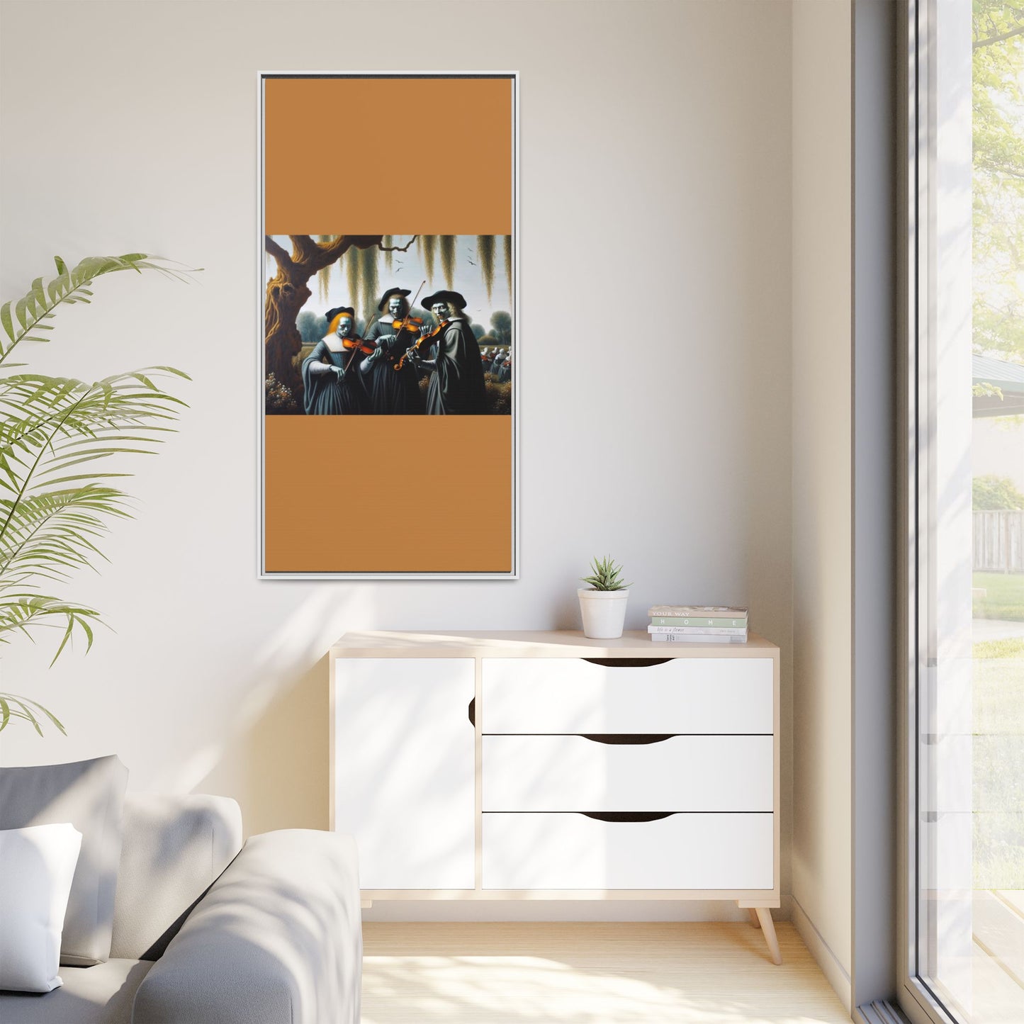 Vermeer's Vampire Violinists Canvas, Framed (Multi-color)