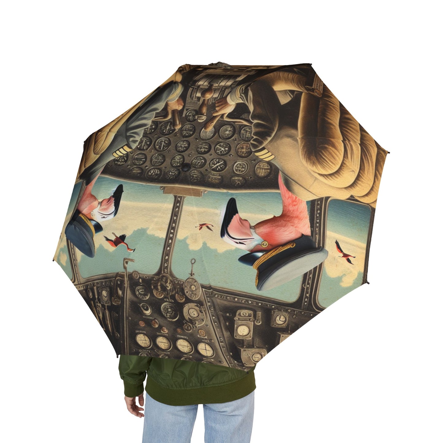 Flamingo Flight Deck Semi-Automatic Foldable Umbrella