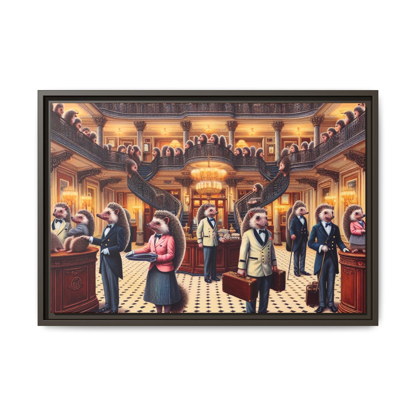 Hedgehog Hotel Canvas, Framed (Multi-color)