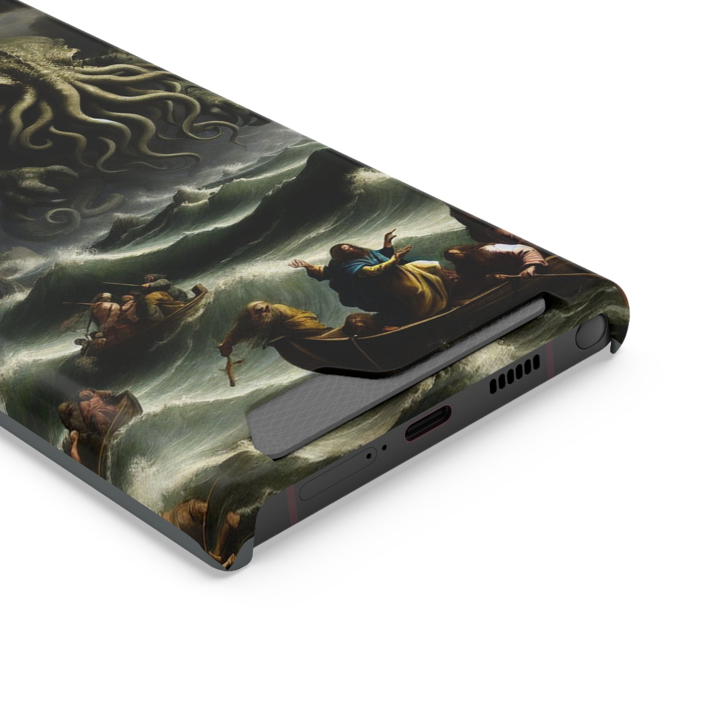 Cthulhu in the Storm Phone Case with Card Holder - GALAXY