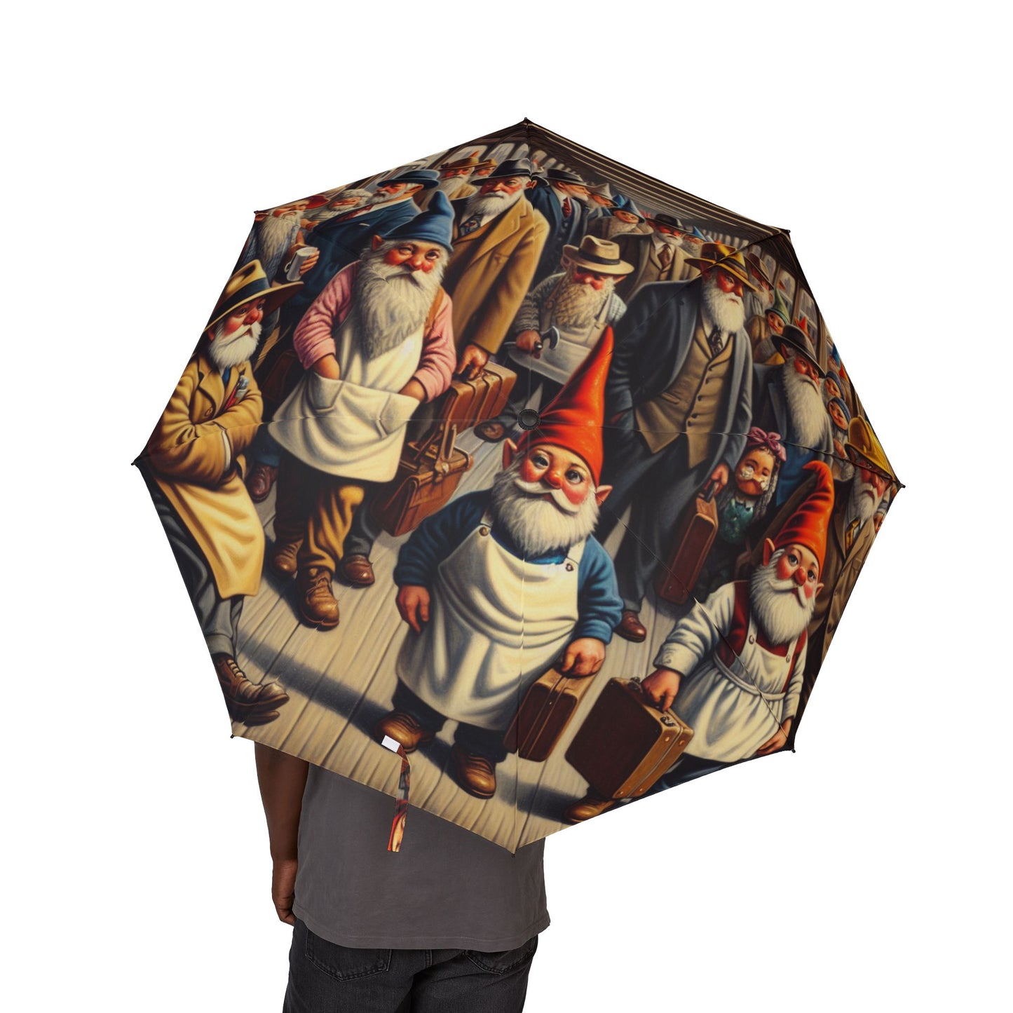 The Gnome-mute Home Semi-Automatic Foldable Umbrella