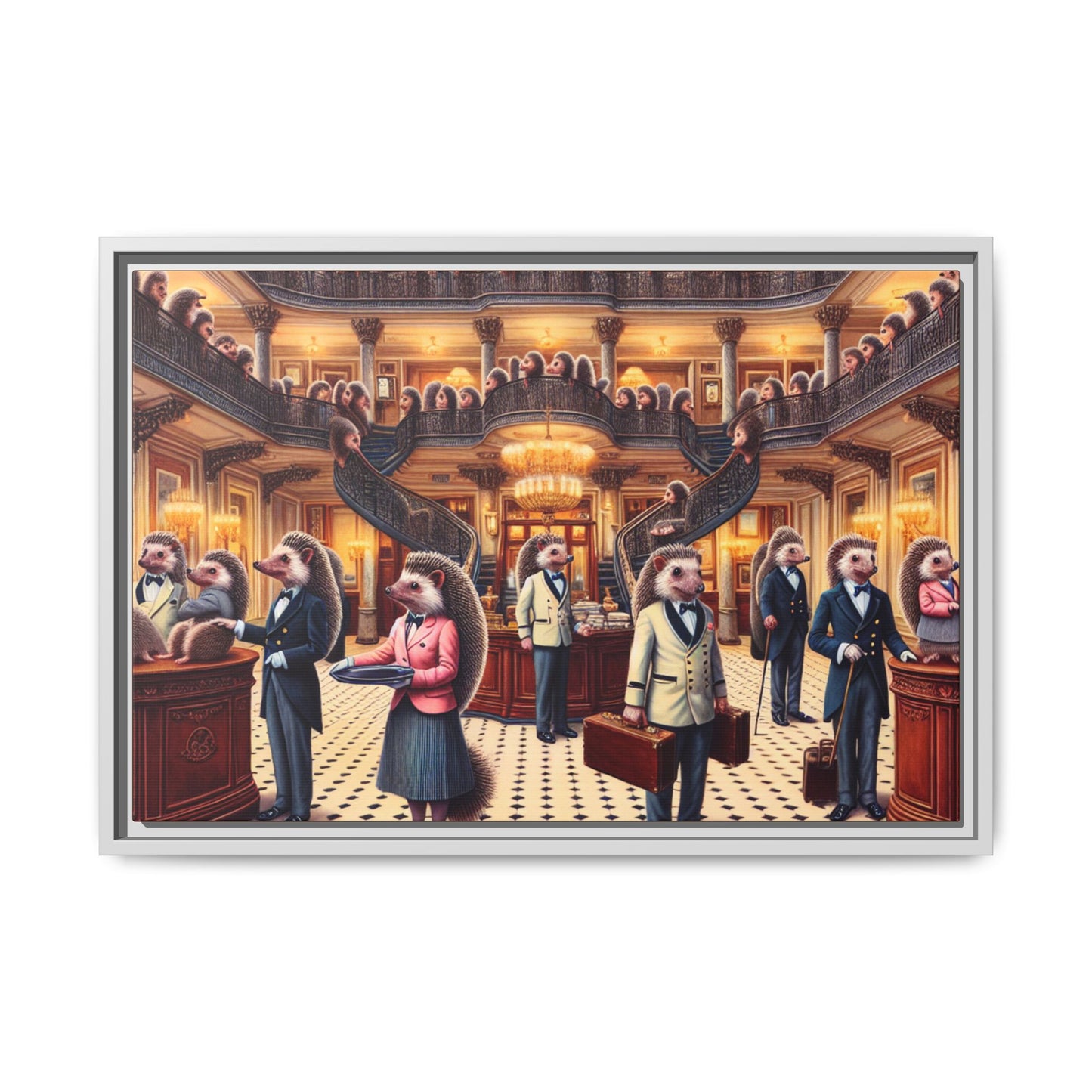 Hedgehog Hotel Canvas, Framed (Multi-color)