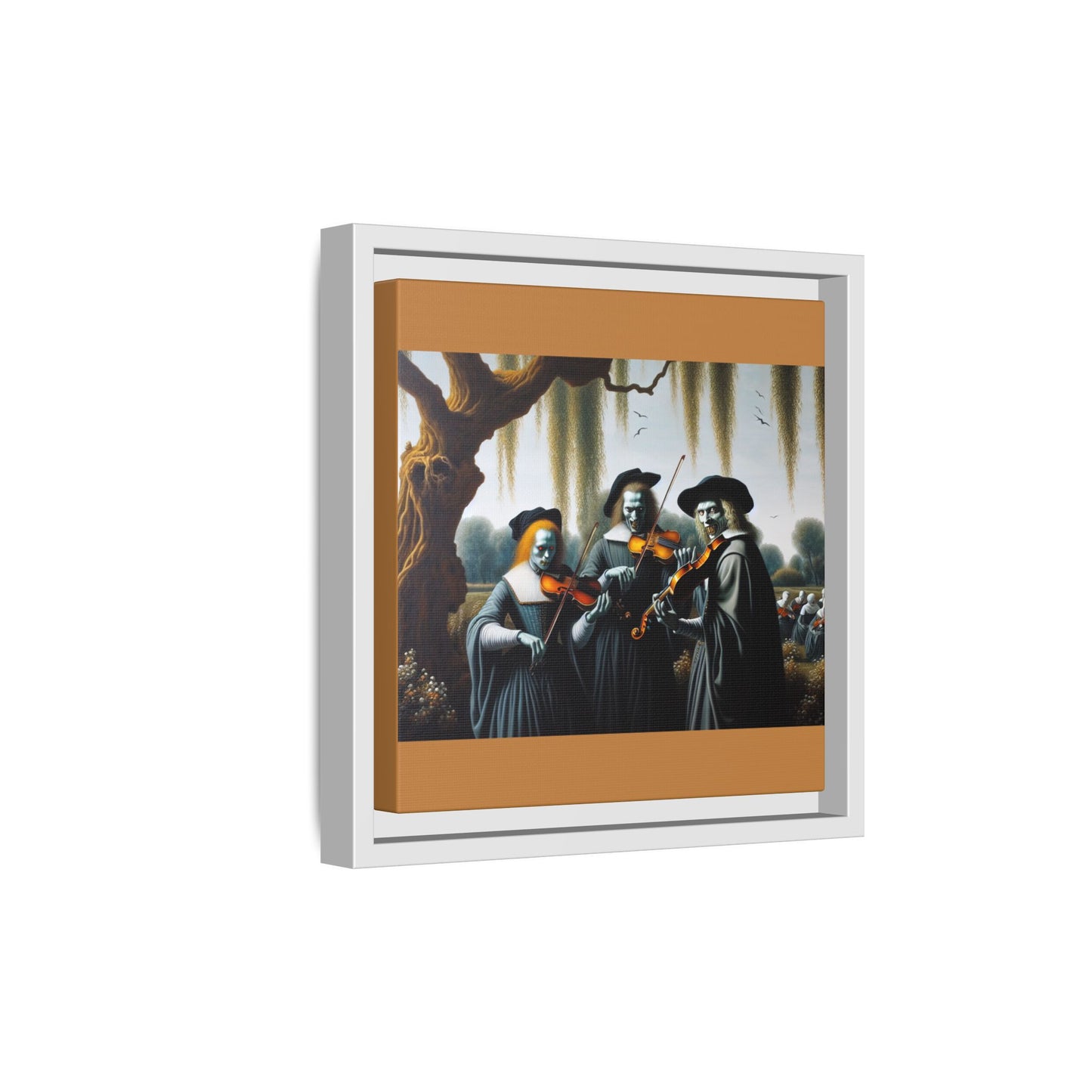 Vermeer's Vampire Violinists Canvas, Framed (Multi-color)