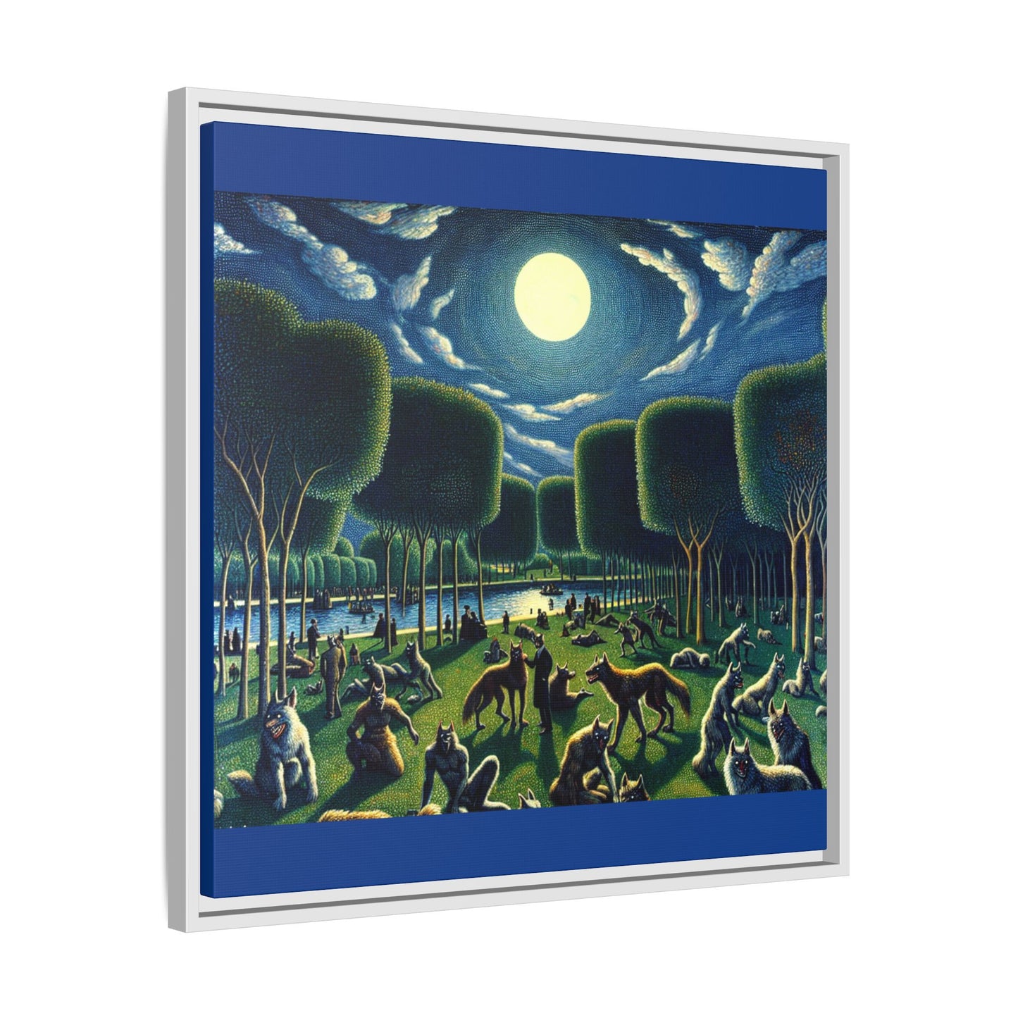 Werewolves at the Waterfront Canvas, Framed (Multi-color)