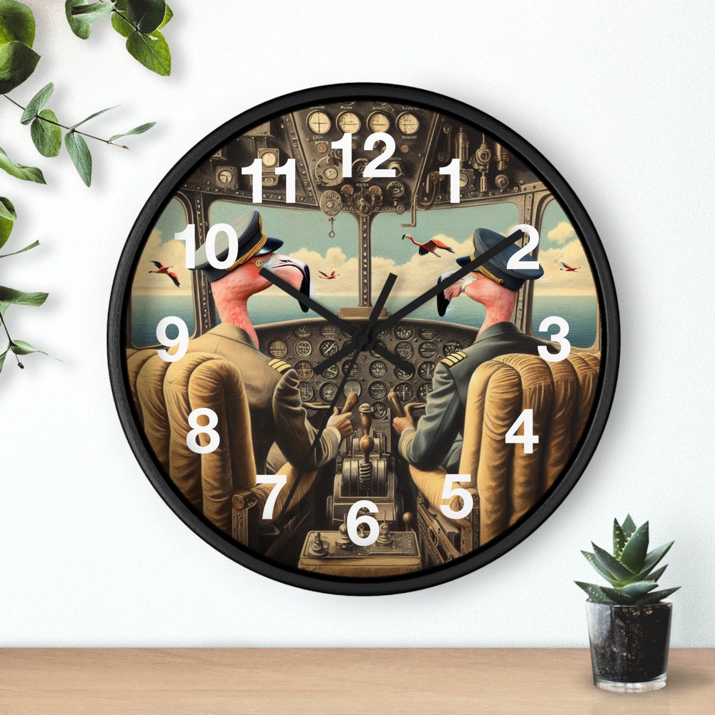 Flamingo Flight Deck Wall Clock