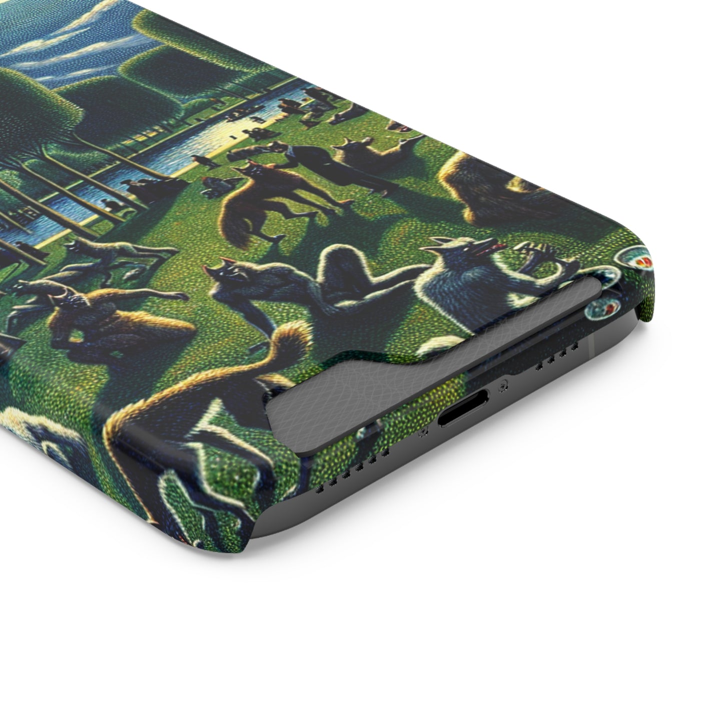 Werewolves at the Waterfront Phone Case with Card Holder - IPHONE