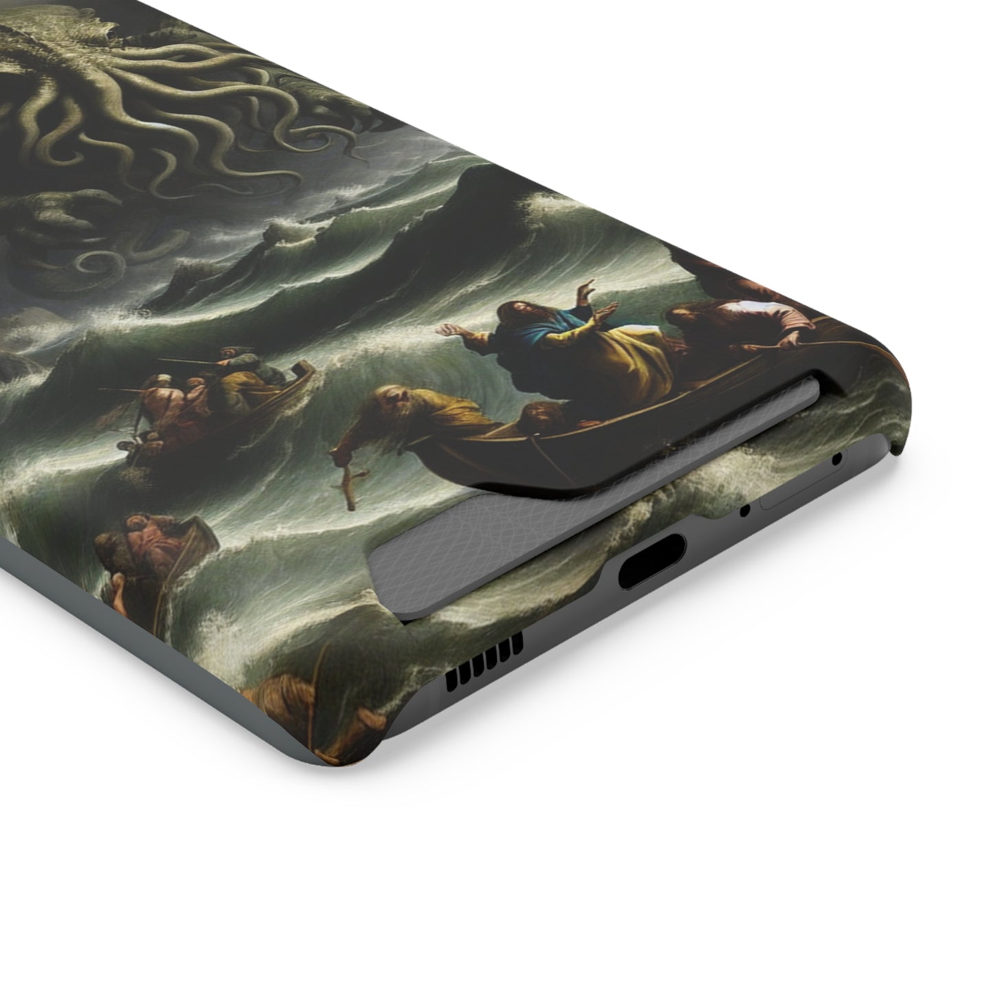 Cthulhu in the Storm Phone Case with Card Holder - GALAXY