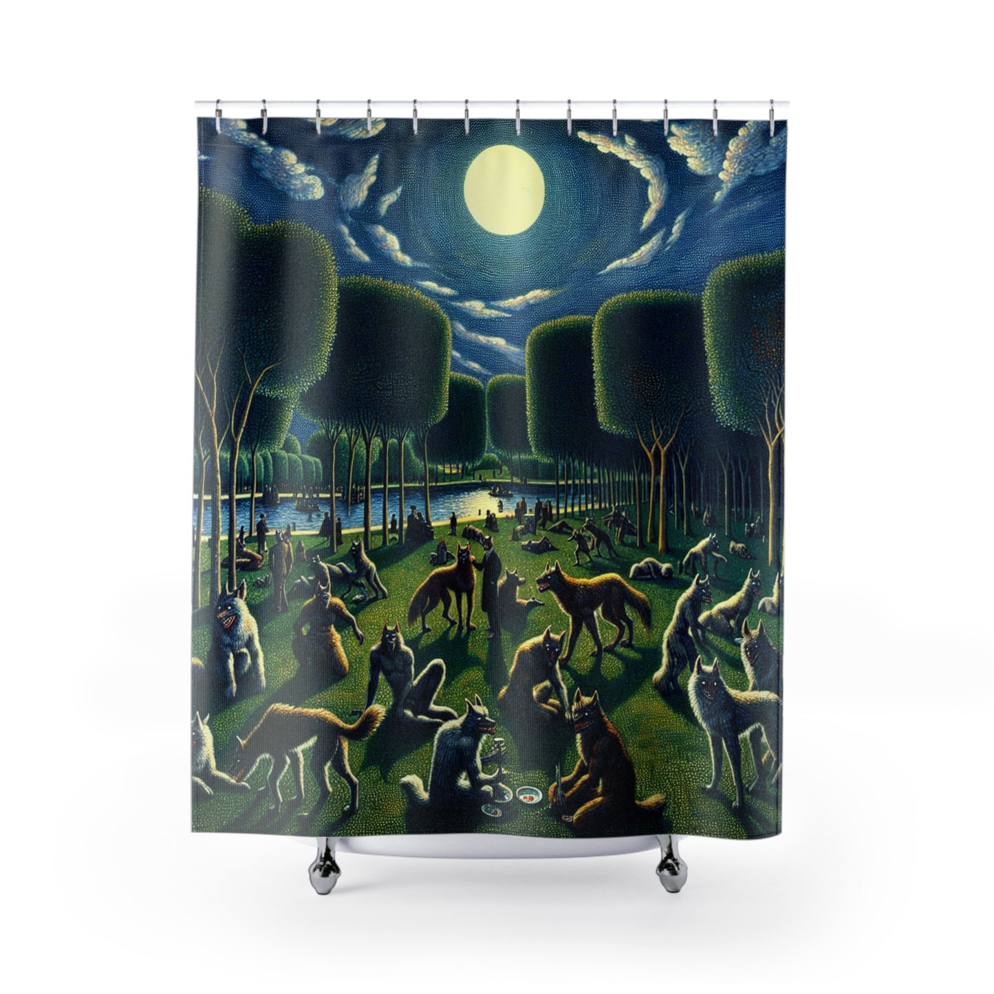 Werewolves at the Waterfront Shower Curtain