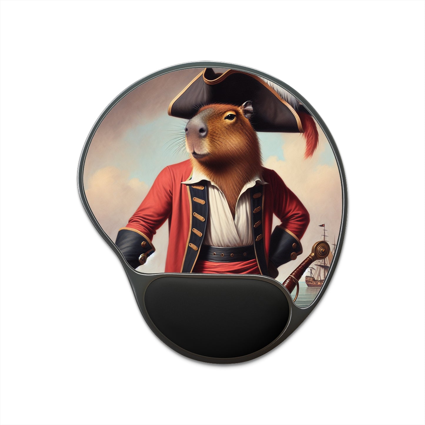 Captain Capybara Mouse Pad with Wrist Rest