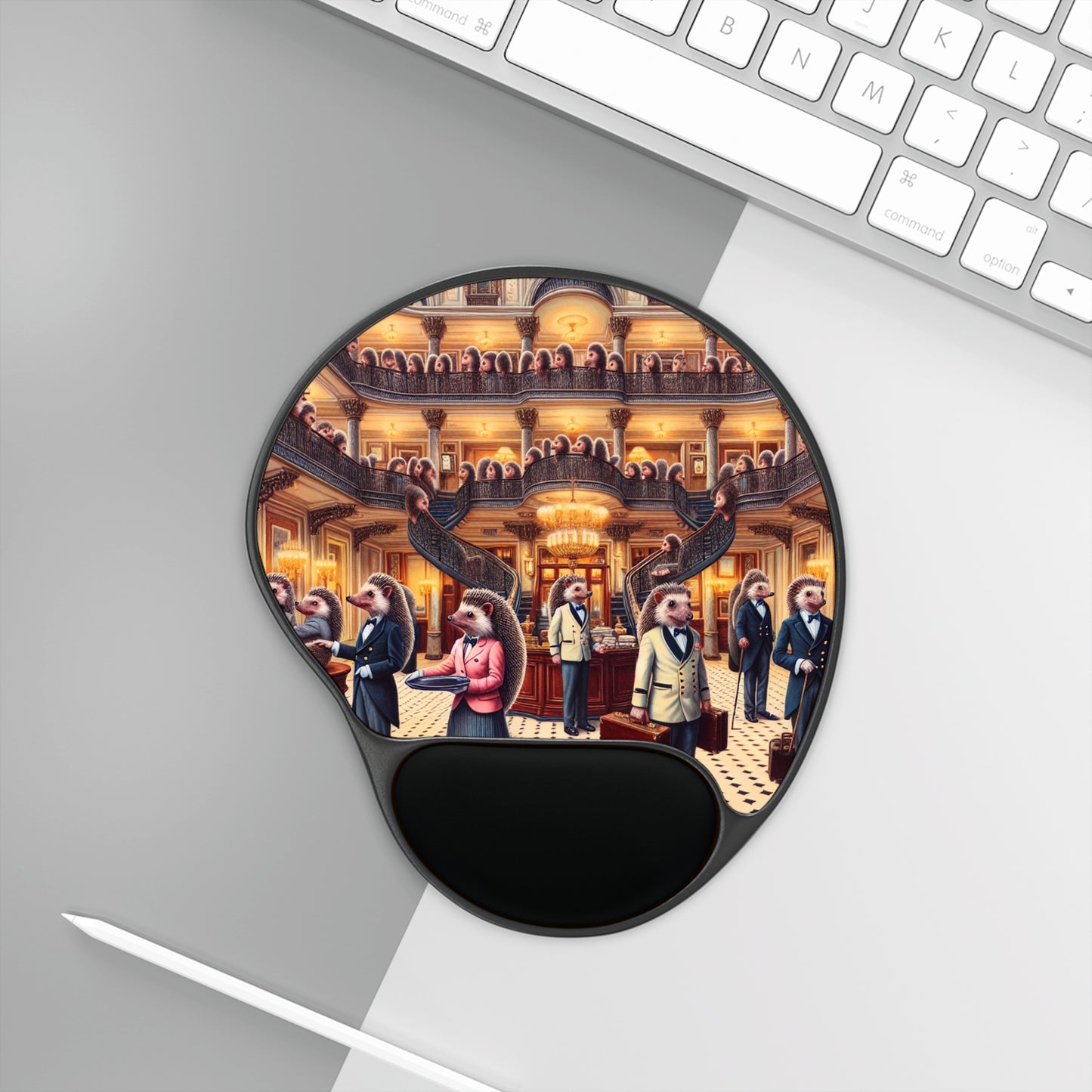 Hedgehog Hotel Mouse Pad with Wrist Rest