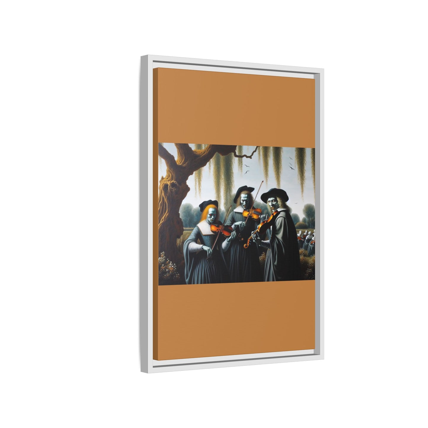 Vermeer's Vampire Violinists Canvas, Framed (Multi-color)