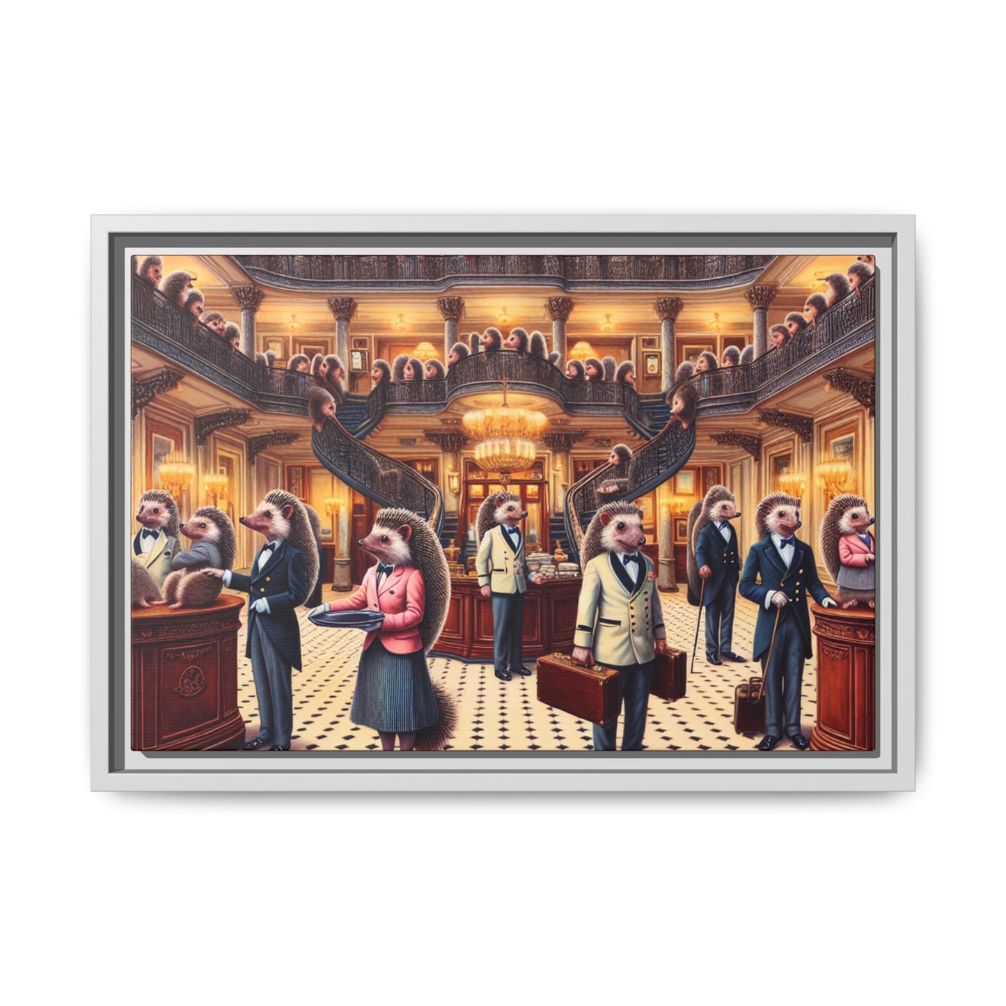 Hedgehog Hotel Canvas, Framed (Multi-color)