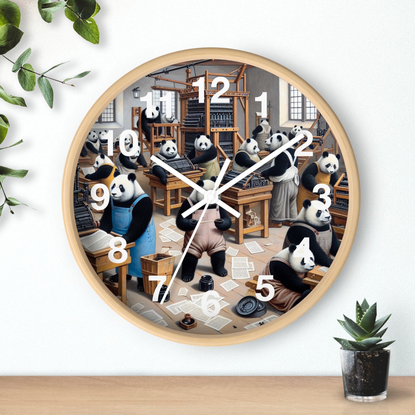 Printing Pandamonium Wall Clock