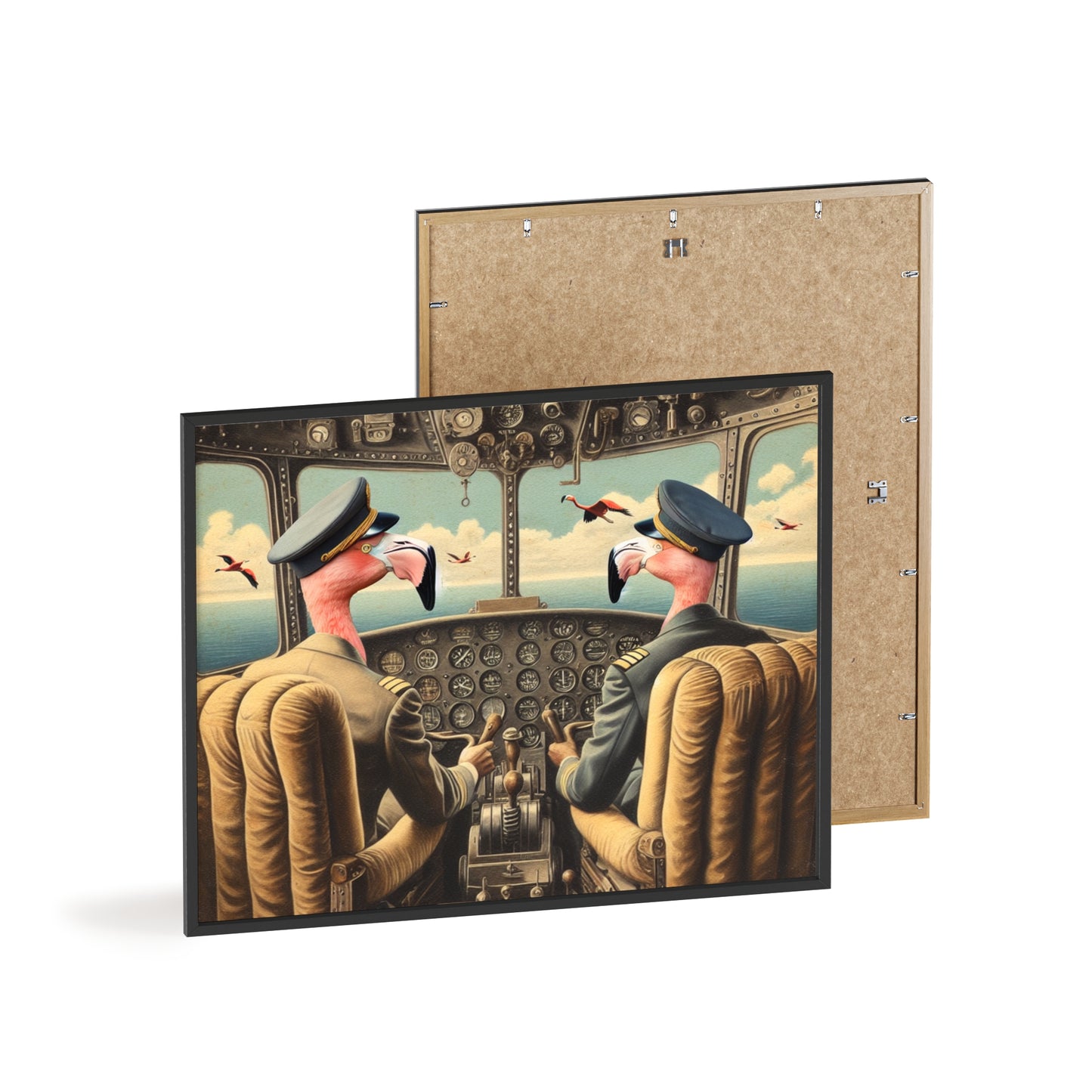 Framed Flamingo Flight Deck Poster