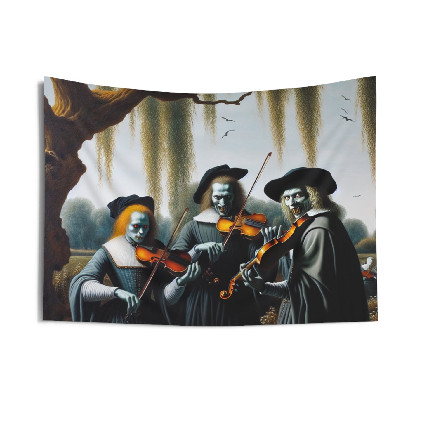Vermeer's Vampire Violinists Wall Tapestry