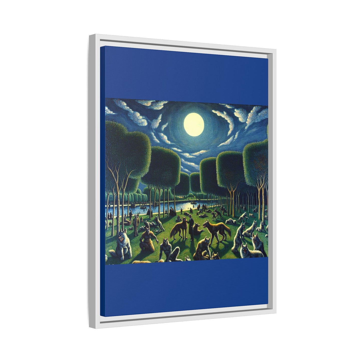 Werewolves at the Waterfront Canvas, Framed (Multi-color)