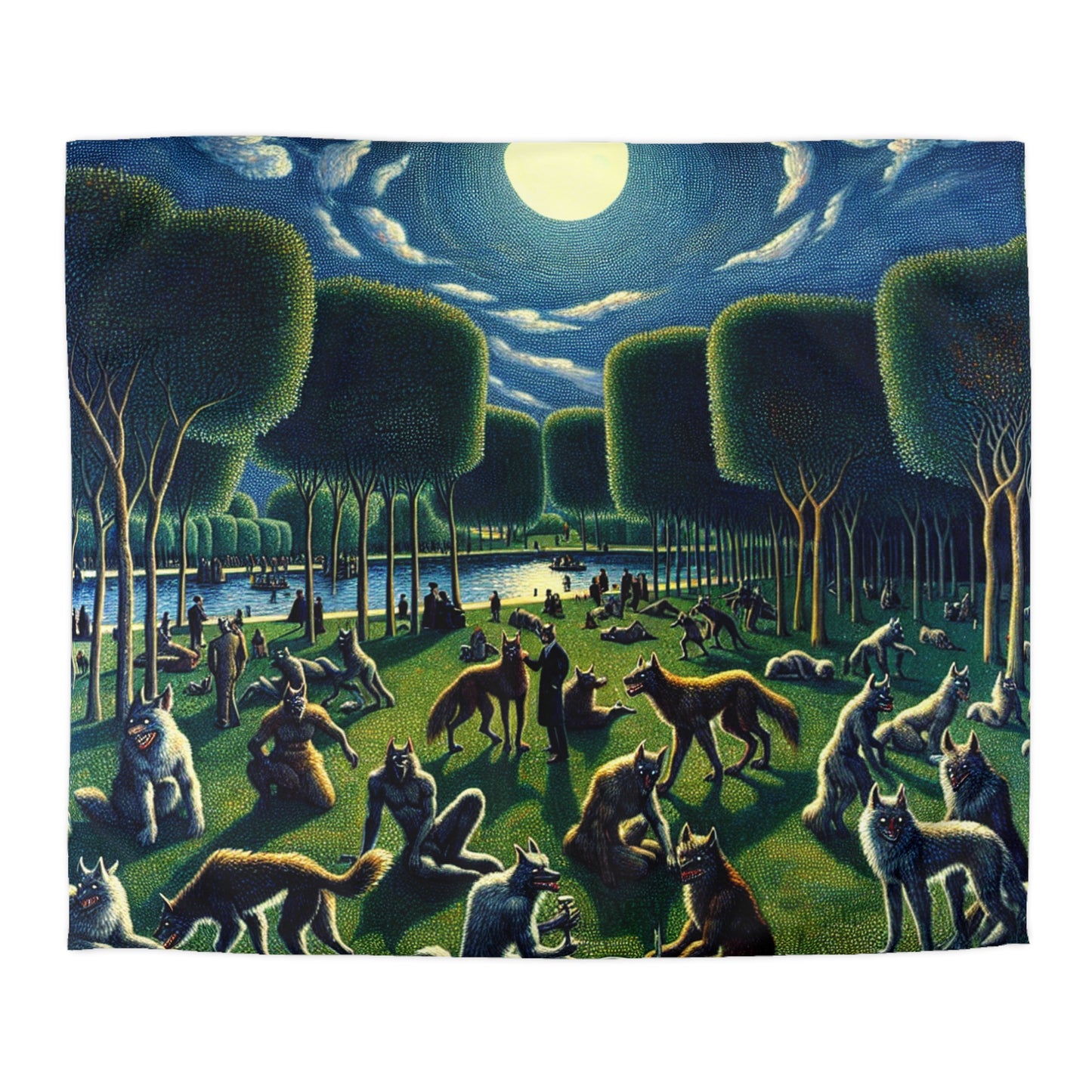 Werewolves at the Waterfront Microfiber Duvet Cover