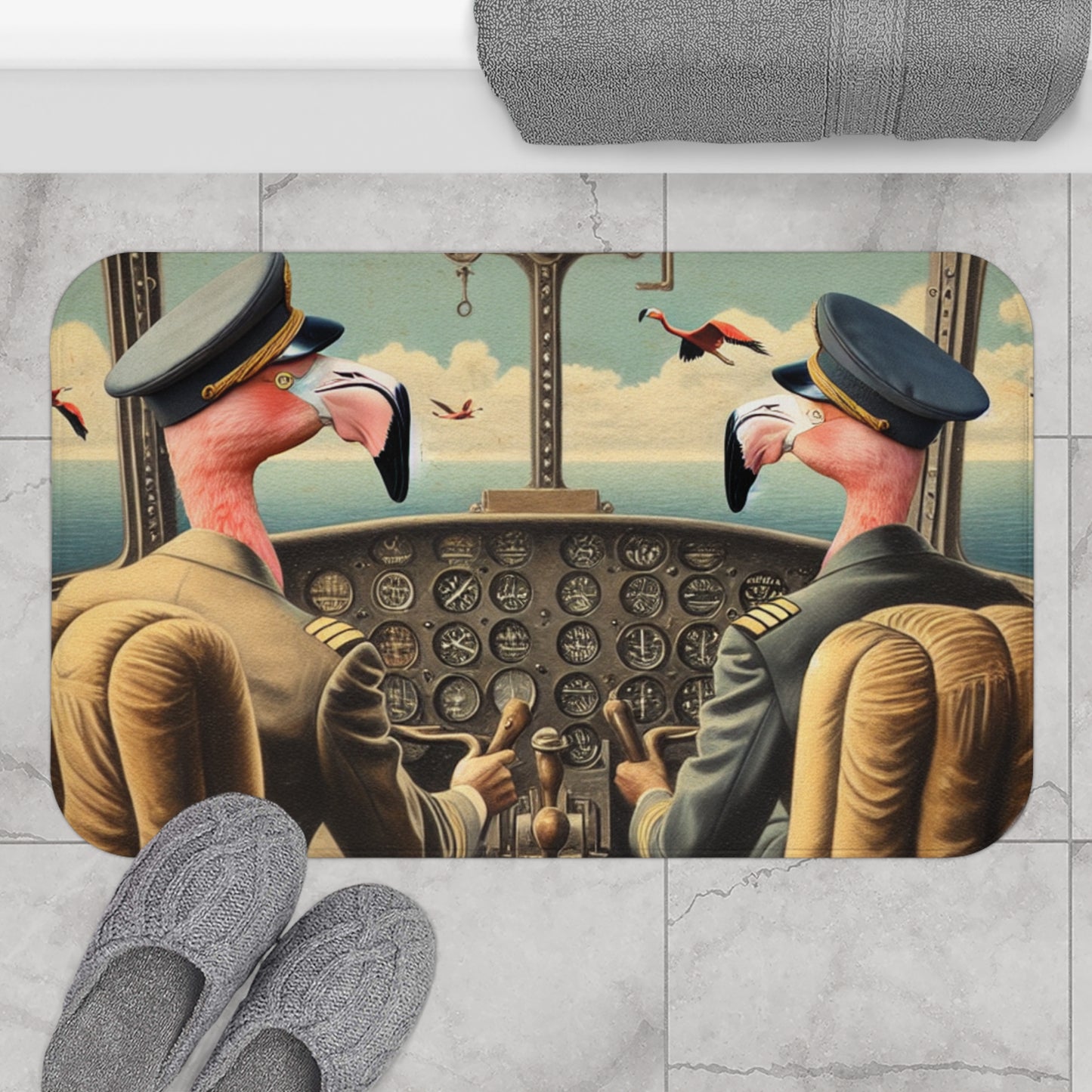Flamingo Flight Deck Bath Mat