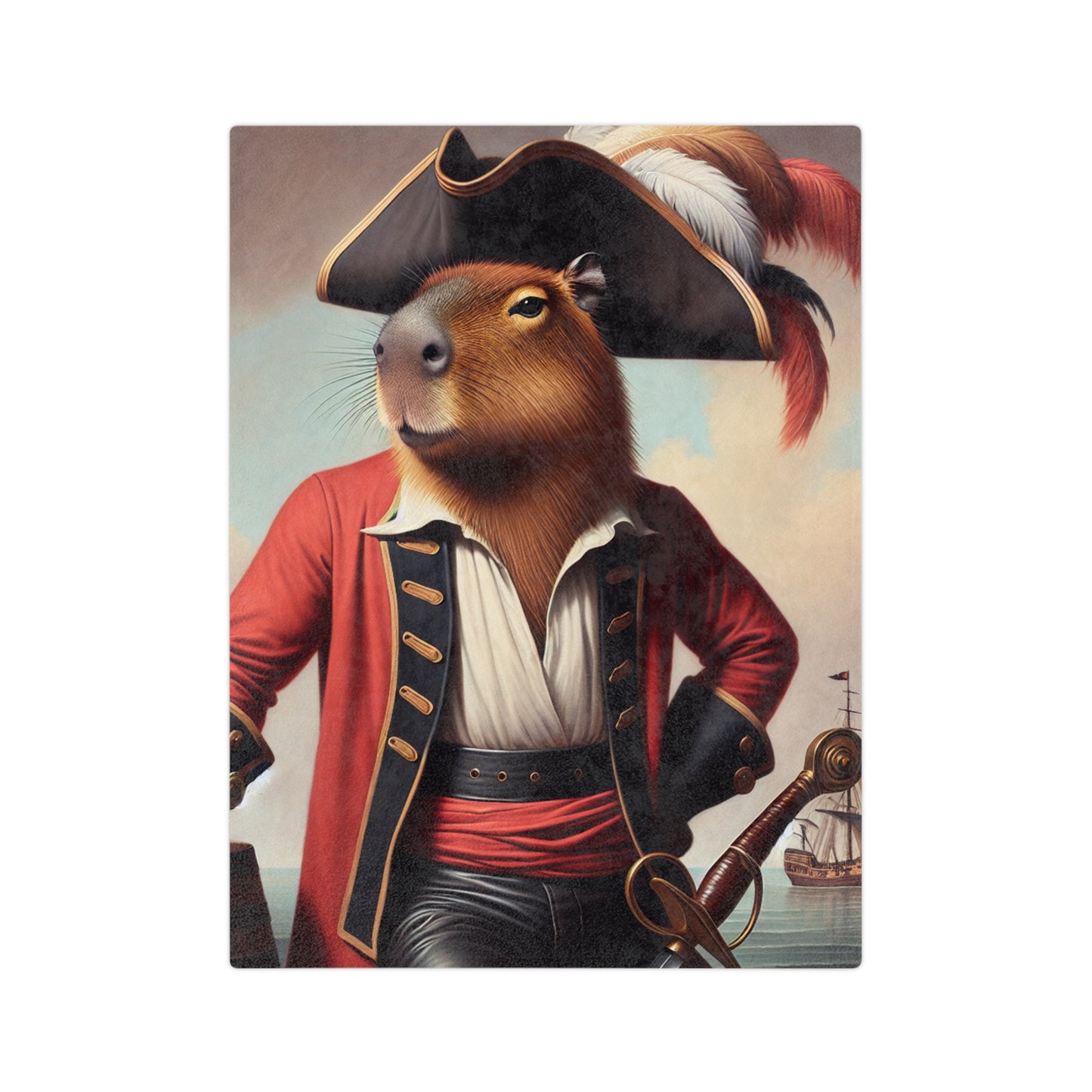 Captain Capybara Velveteen Microfiber Blanket