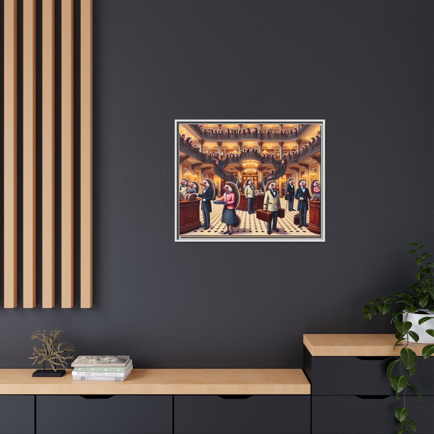 Hedgehog Hotel Canvas, Framed (Multi-color)