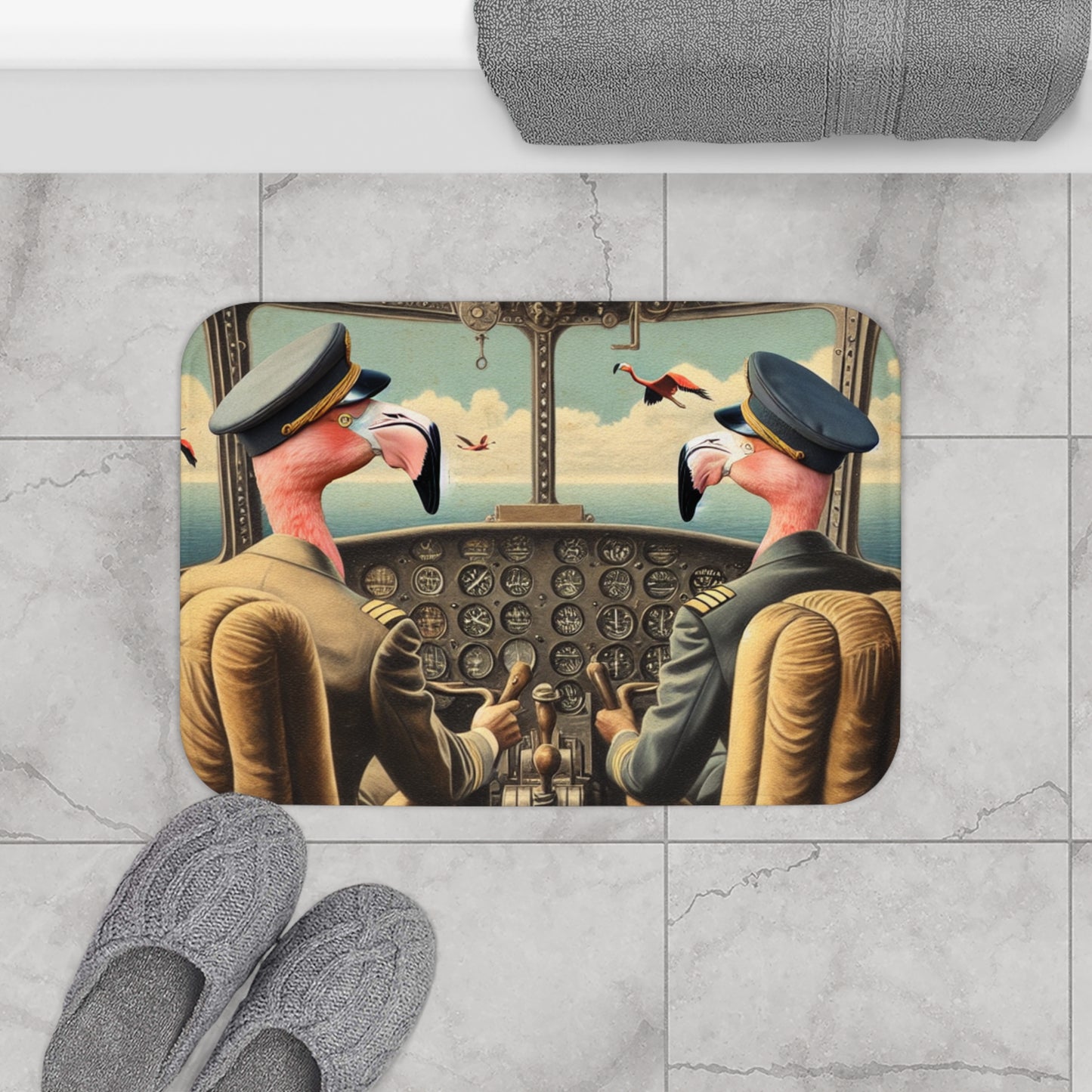 Flamingo Flight Deck Bath Mat