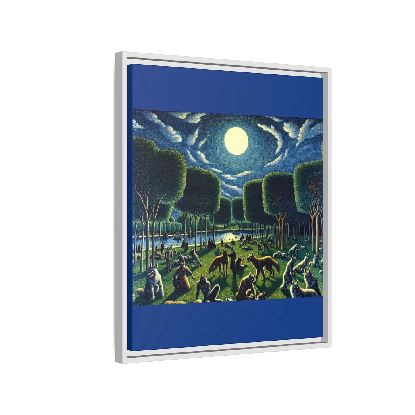 Werewolves at the Waterfront Canvas, Framed (Multi-color)