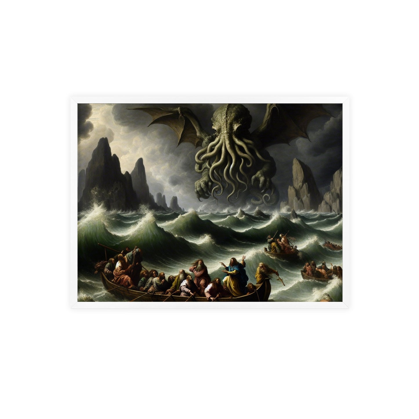Framed Cthulhu in the Storm Poster