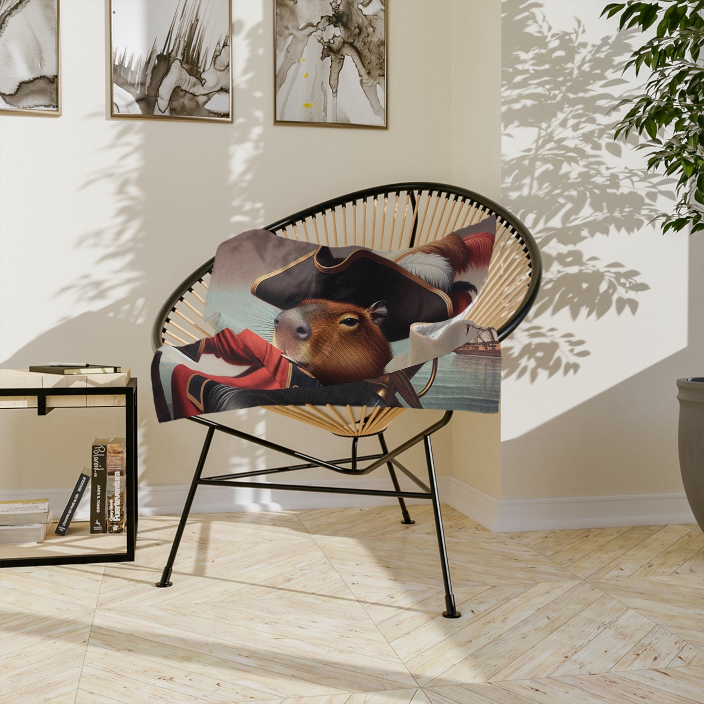 Captain Capybara Velveteen Microfiber Blanket