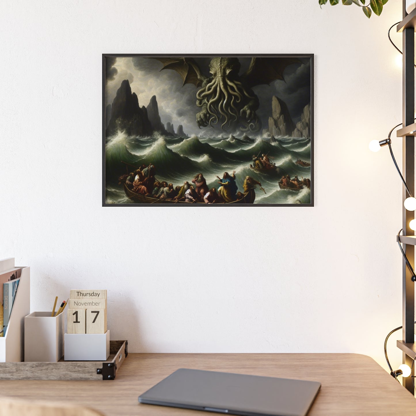 Framed Cthulhu in the Storm Poster