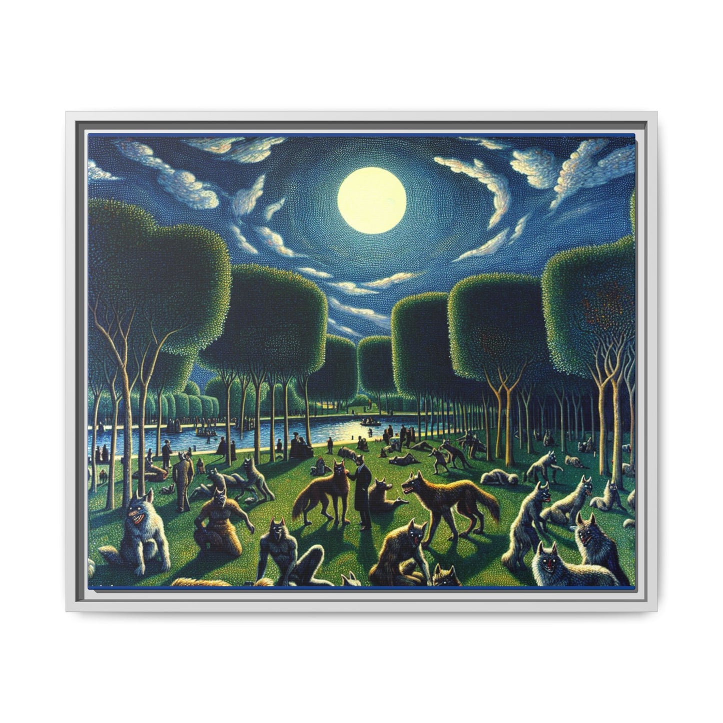 Werewolves at the Waterfront Canvas, Framed (Multi-color)