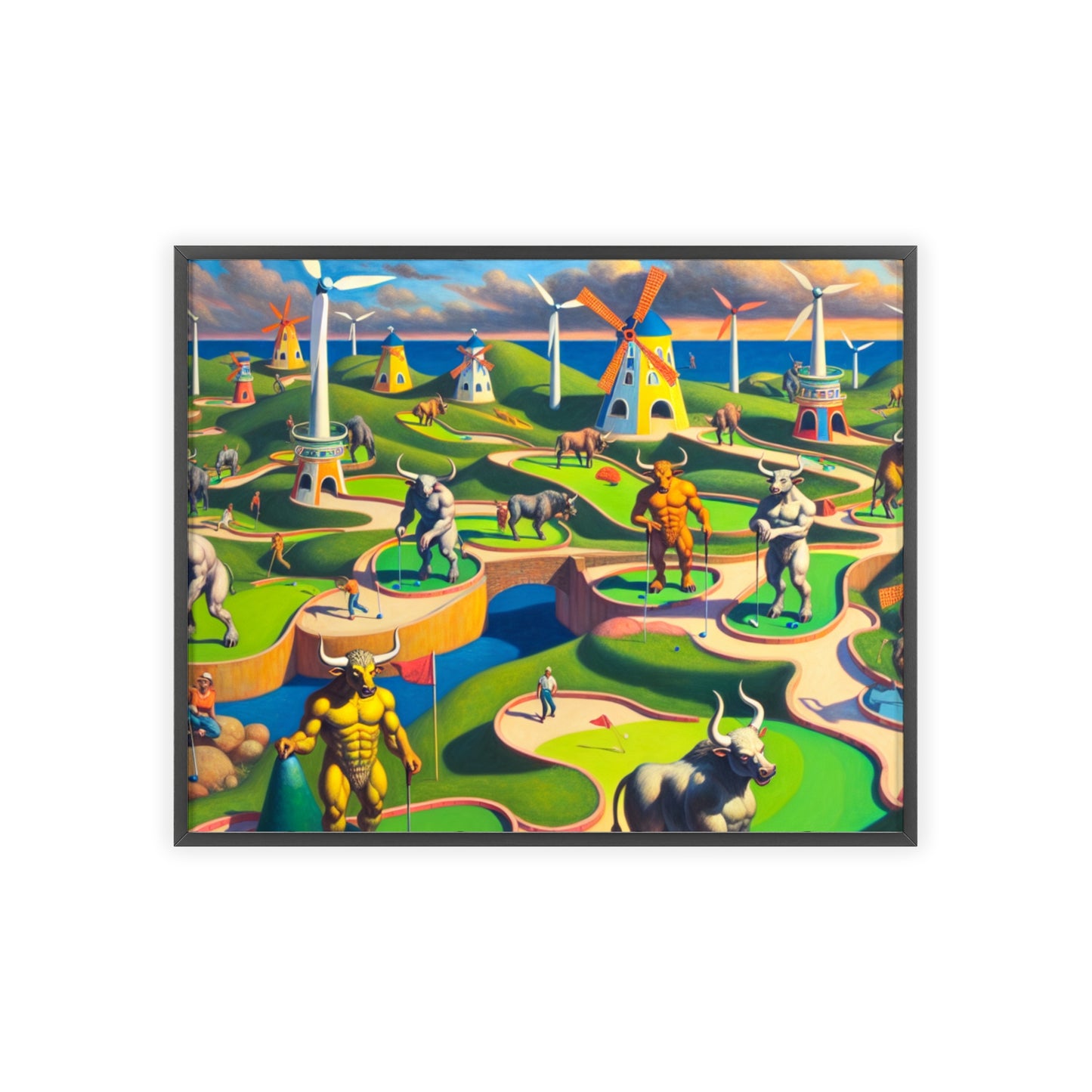 Framed Mini-taur Golf Poster