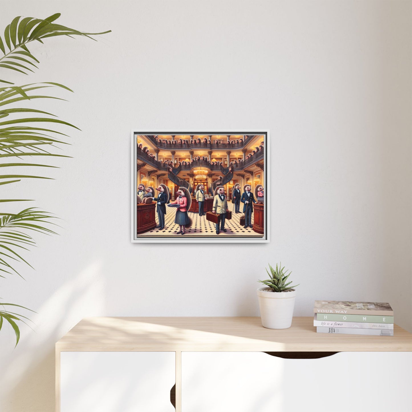 Hedgehog Hotel Canvas, Framed (Multi-color)