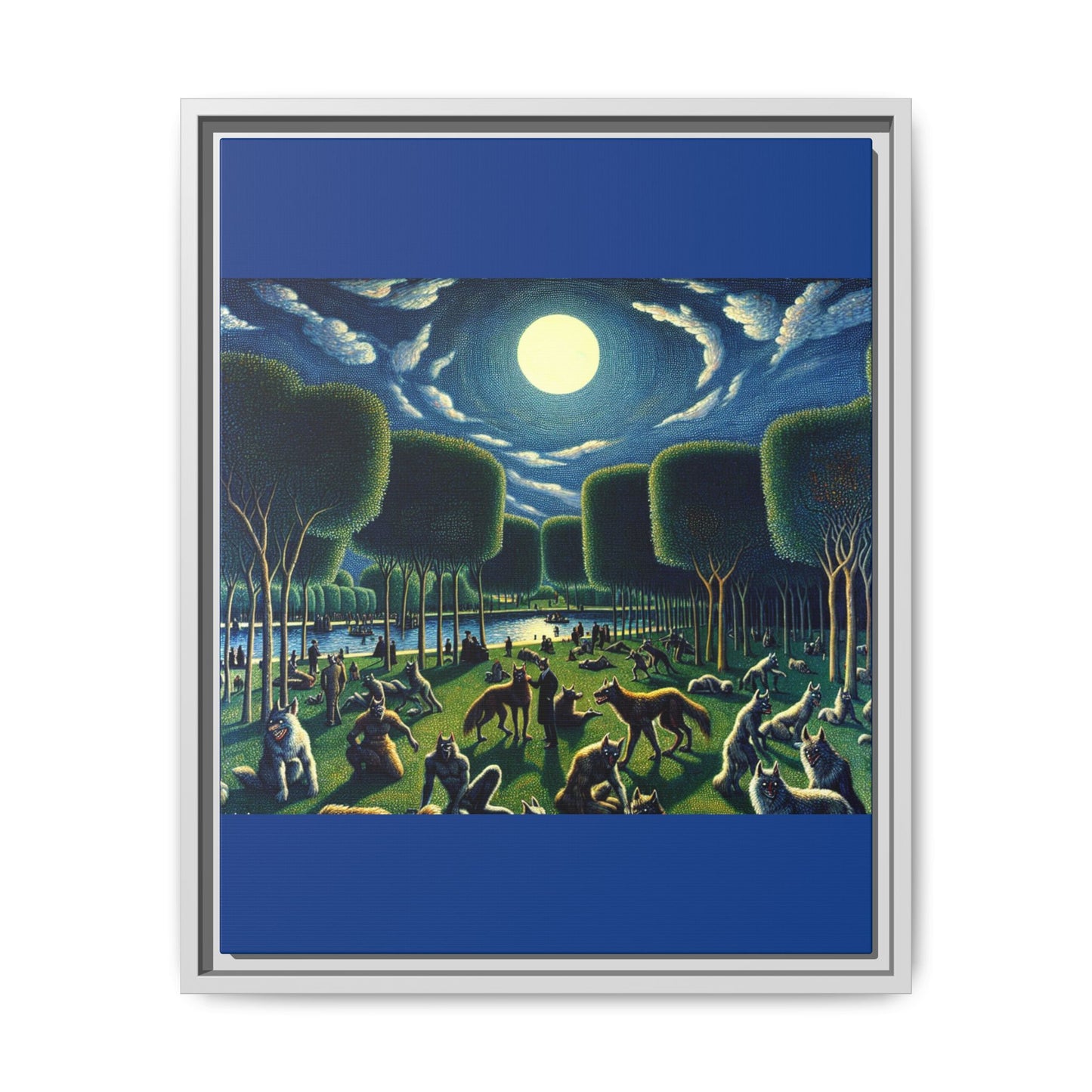 Werewolves at the Waterfront Canvas, Framed (Multi-color)