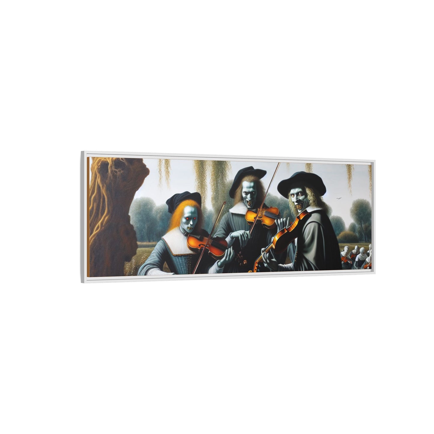 Vermeer's Vampire Violinists Canvas, Framed (Multi-color)
