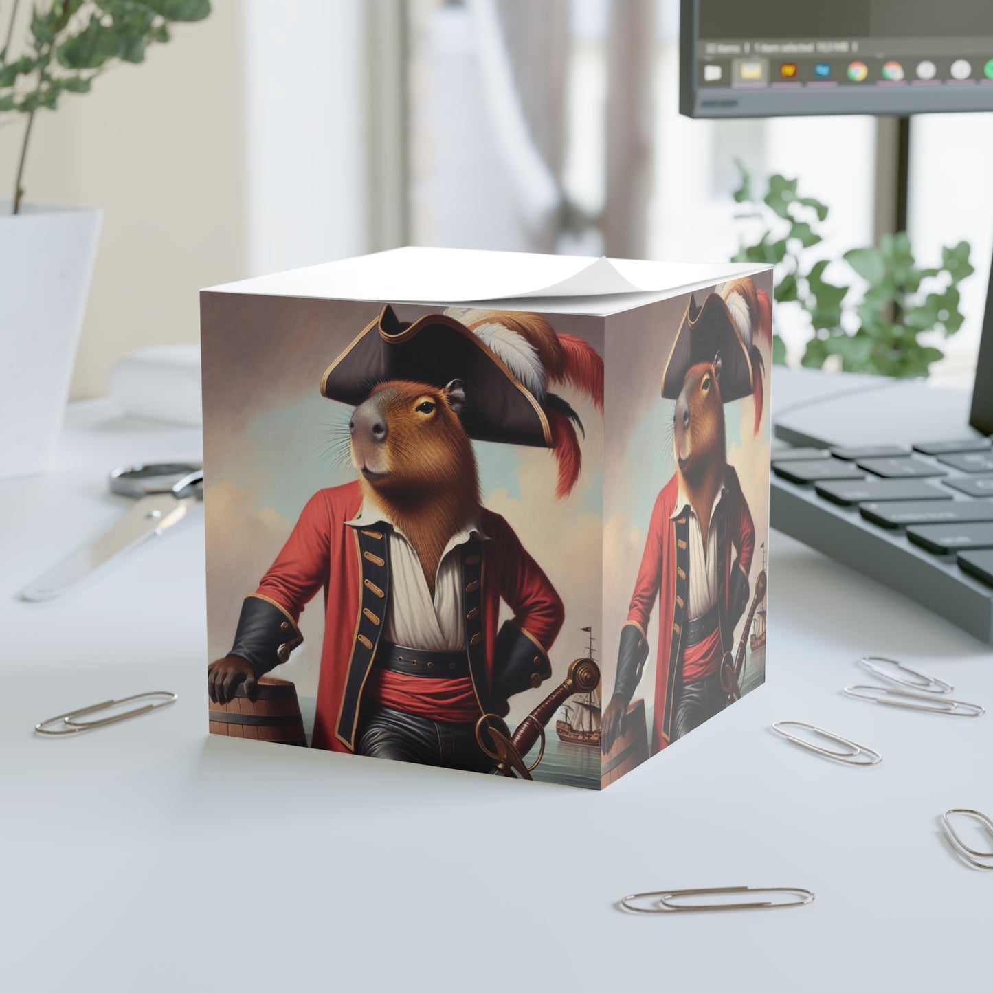 Captain Capybara Post It Note Cube