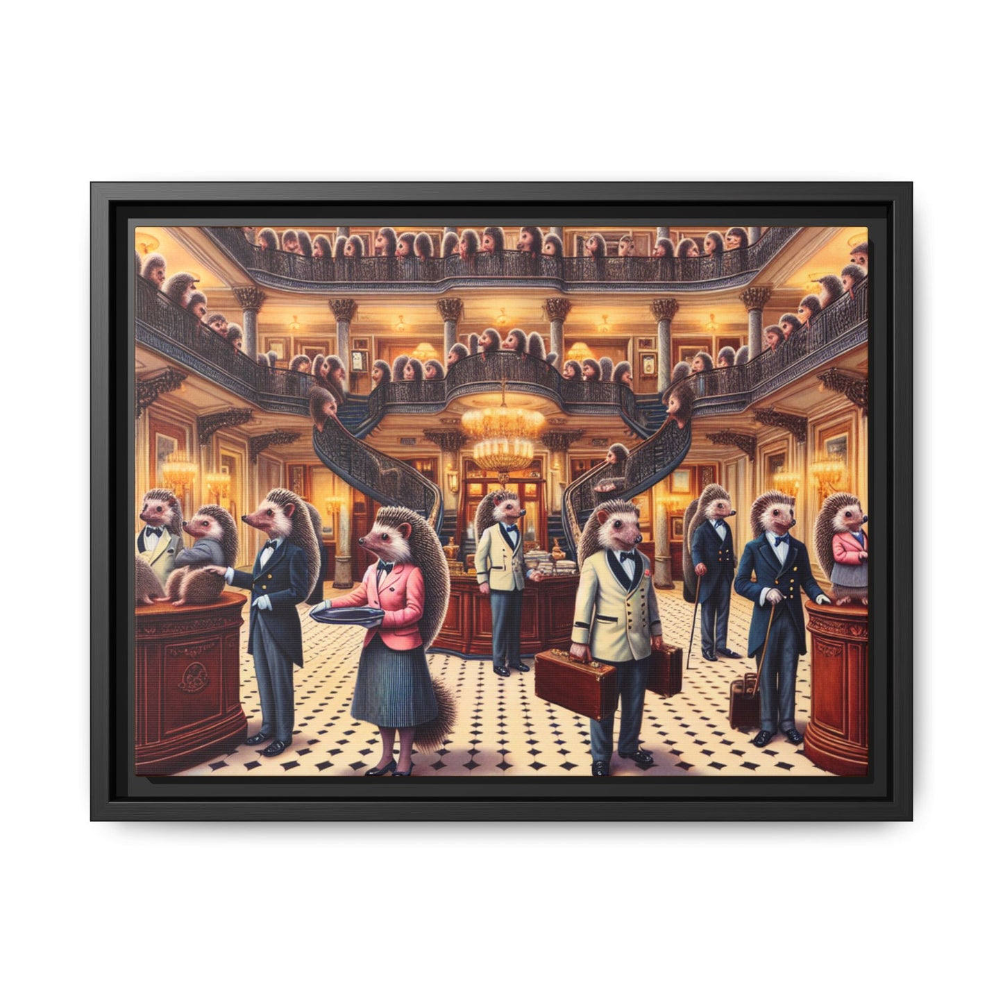 Hedgehog Hotel Canvas, Framed (Multi-color)
